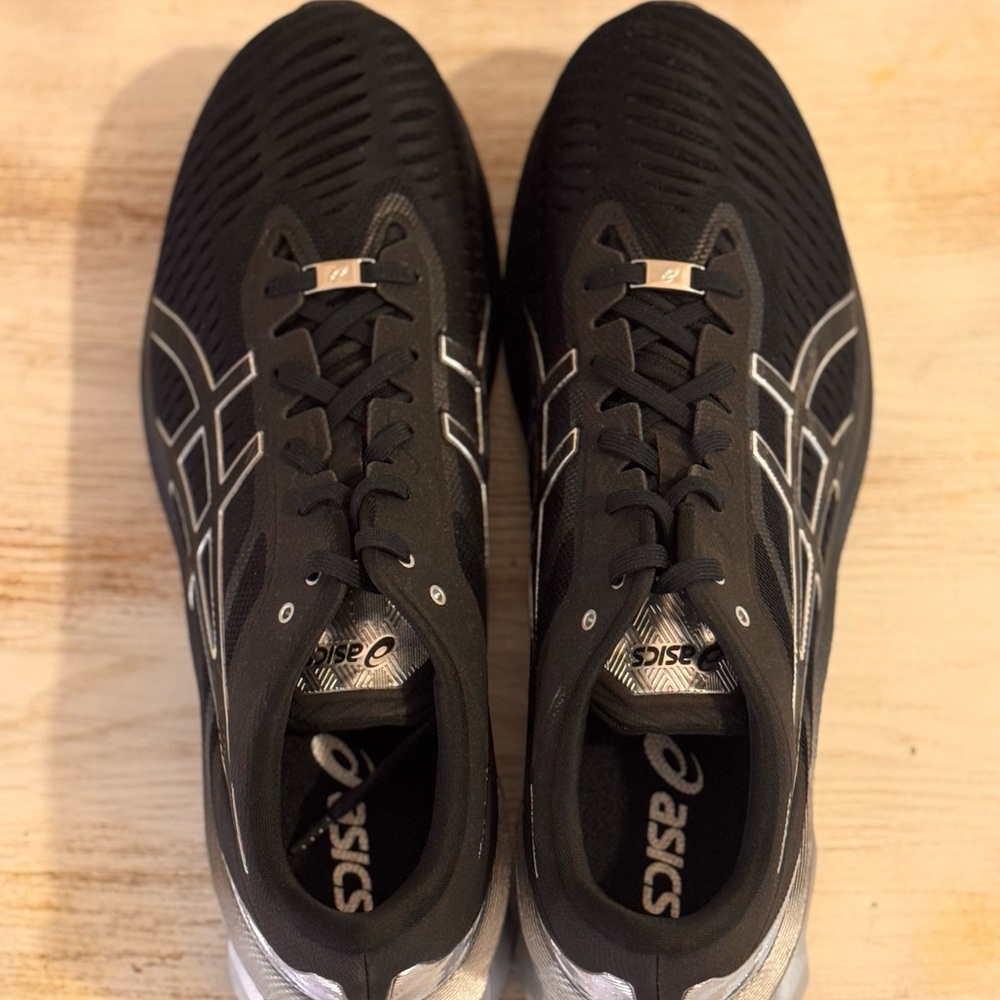ASICS Black and Silver Flytefoam sneakers
